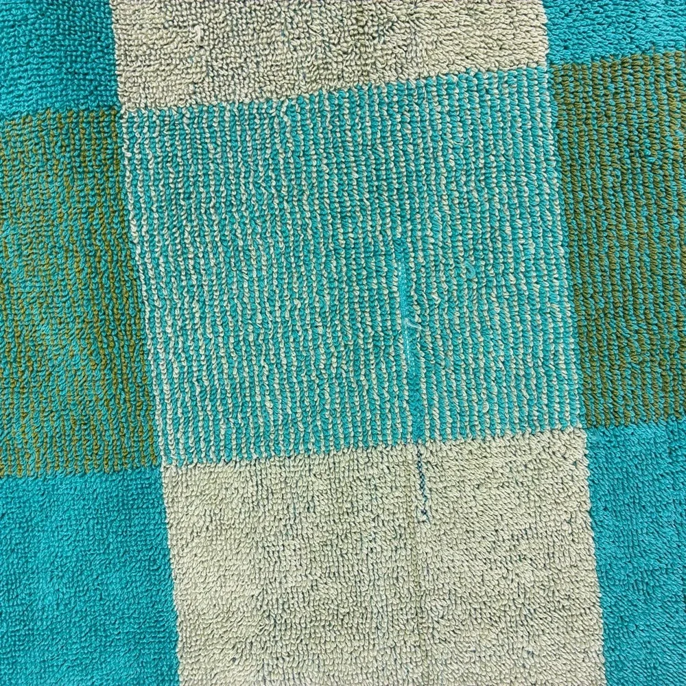 Cannon Royal Family Vintage Green Blue Purple Checkered Bath Towel